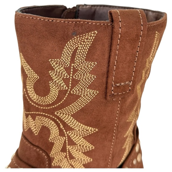 Sun + Stone Norahh Brown Microsuede Embroidered Womens Ankle Boots Size 8M - Picture 8 of 15